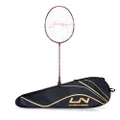 Li-Ning Super Series 900 Strung Carbon Fibre Racket with Free Full Cover, Red/Grey