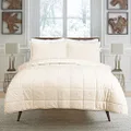 EnvioHome King Size Comforter Set Lightweight Bedding Comforters & Sets Ultra-Soft All Season 3 Pieces - Beige, King