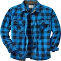 Legendary Whitetails Men's Standard Navigator Fleece Button Up Shirt, Liberty Buffalo Plaid Blue, X-Large