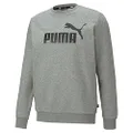 PUMA Men's Essential Big Logo Crew Neck Sweater, Medium Gray Heather, 3XL