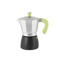 Habi Aluminium Caffè Coffee Maker, 6 Cup Capacity, Black
