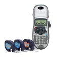 DYMO Bundle LetraTag 100H Handheld Label Maker with 3 Bonus Labeling Tapes, Easy-to-Use, Great for Home and Office Organization, Silver