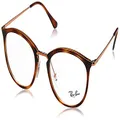 Ray-Ban RX7140 Square Prescription Eyeglass Frames, Striped Havana/Demo Lens, 51 mm
