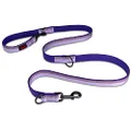 HALTI Double-Ended Leash for Dogs - Neoprene-Padded, Easy to Use, Reflective, Adjustable Lengths, Ideal Dog Leash for Hands Free Running & Training. Suitable for Medium and Large Dogs (Size L, Purple)