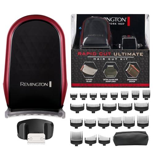 Remington Rapid Ultimate Hair Cut Kit, HC4400AU, CurveCut Blade Technology, Ergonomic Design, Straight Edge Blade for Precision Cutting, Red and Black