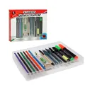 Scribbles Stationery 15-Piece School Stationary Set - Eco Friendly Gel Pens, Highlighters, Colouring Pencils and Ballpoint Pens for School Pencil Case