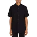 Volcom Men's Everett Oxford Short Sleeve Shirt, New Black, Medium