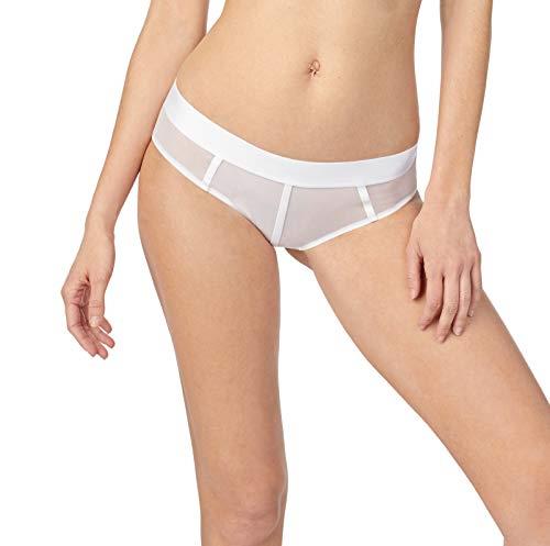 DKNY Women's Sheers Hipster Panty, White, Large