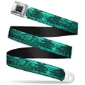 Buckle-Down Seatbelt Buckle Belt, Cali Bear and Palm Trees Geometric Green/Multicolour, Youth, 20 to 36 Inches Length, 1.0 Inch Wide
