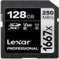 Lexar 128GB Professional 1667x SDXC Memory Card, UHS-II, C10, U3, V60, Full-HD & 4K Video, Up to 250MB/s Read, for Professional Photographer, Videographer, Enthusiast (LSD128CBNA1667)