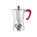 Habi Aluminium Caffè Dolce Coffee Maker, 9 Cup Capacity, Red/Silver