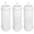 The House of Florence Country Style Canisters 3 Piece Set, White