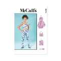 MCCALLS M8374A Girls' Knit Jacket, Cropped Top and Leggings in Two Lengths A (S-M-L)