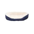 Rosewood Oval Shaped Dog Bed, Navy/White