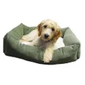 Rosewood Square Shaped Dog Bed, Forest Green/Cream