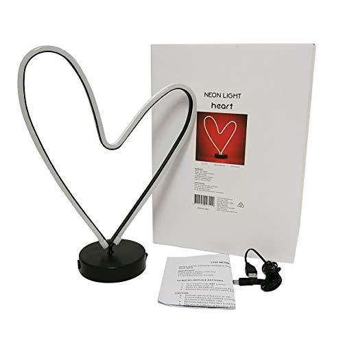 EOE Heart Shape LED Neon Table Light with USB Cable