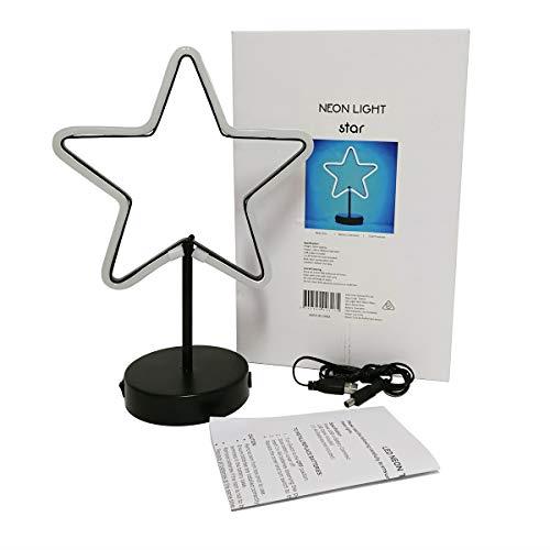 EOE Star Shape LED Neon Table Lamp with USB Cable
