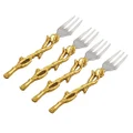 Elegance Golden Vine Forks, 5.25-Inch, Silver/Gold, Set of 4