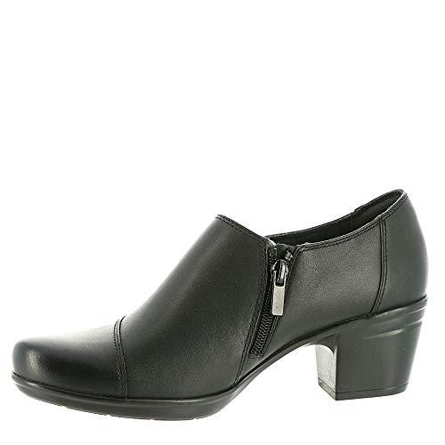 Clarks Women's Emslie Warren Slip-On Loafer, Black Leather, 8 US Wide