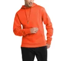 Champion Men's Hoodie, Powerblend, Fleece Striped Sweatshirt for Men (Reg. or Big & Tall), Spicy Orange C Logo, Small
