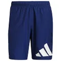 adidas Men's Classic Length Logo Swim Short, Blue/White, Large
