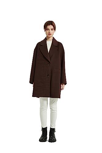 Grace Willow Women's Roxy Oversize Coat, Brown, Medium/Large