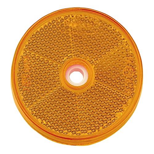 Narva Retro Reflector with Central Fixing Hole 2-Pieces Pack, 60 mm Diameter, Amber