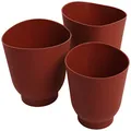 Norpro 3 Piece Silicone Bowl Set, Red 6.5 x 6.5 x 6.2 inches