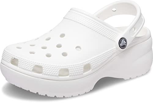 Crocs Women Classic Platform Clog, White, W10