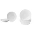 Corelle White Frost White Livingware Lunch Plate Set (6-Piece Set) + Livingware Soup Bowl (6-Piece Set)