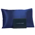 Fishers Finery 19mm 100% Pure Mulberry Silk Pillowcase, Good Housekeeping Quality Tested (Navy, Q)