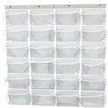 SimpleHouseware 24 Pockets Large Clear Pockets Over The Door Hanging Shoe Organizer, Grey
