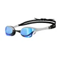 Arena Unisex Cobra Ultra Swipe Racing Swim Goggles for Men and Women Swipe Anti-Fog Technology Polycarbonate Mirror Lens, Blue/Silver