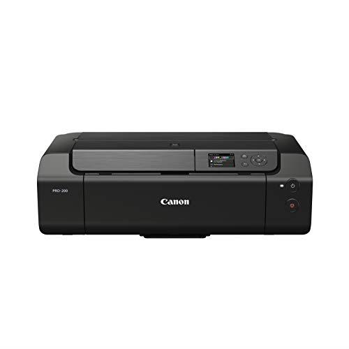Canon PIXMA PRO-200 Colour Inkjet Printer, Photo Printer, DIN A3+ (High-Gloss Print, WiFi, USB 2.0, WiFi, LAN, Print App, 7.5 cm LCD Colour Display, 4800 x 2400 DPI, 8 Separate Printer Inks), Grey
