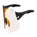 Rail Sport Sunglasses - Ideal For Cycling (Gravel, MTB & Road), Baseball & Softball, Matte Black (Clarion Red Fototec), L-XL