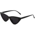 SOJOS Retro Vintage Narrow Cat Eye Sunglasses for Women Clout Goggles Plastic Frame SJ2044 with Black Frame/Grey Lens