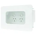 Matchmaster Recessed Power Point Mounting Box with AV and Brush, White