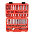 TEKTON 3/8 Inch Drive 12-Point Socket and Ratchet Set, 46-Piece (5/16-3/4 in., 8-19 mm) SKT15302