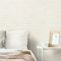 RoomMates RMK11562WP Beige and Gray Faux Grasscloth Non-Textured Peel and Stick Removable Wallpaper,Beige/Grey
