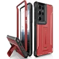 CaseBorne V Designed for Samsung Galaxy S23 Ultra 5G Case (Formerly ArmadilloTek), [Ultimate Protection Tech] Full-Body Multi-Layer Rugged Kickstand Protective Case Screenless- Red