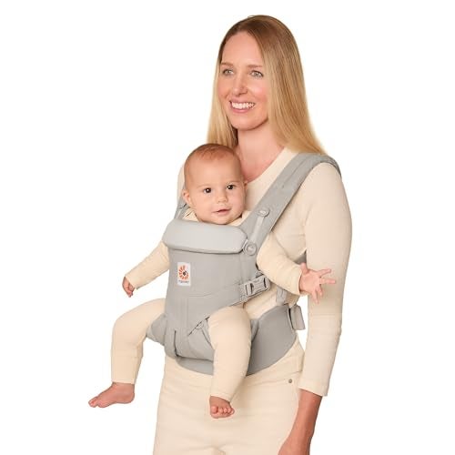 Ergobaby Omni 360 All-Position Baby Carrier for Newborn to Toddler with Lumbar Support (7-45 Pounds), Pearl Grey, One Size (Pack of 1)