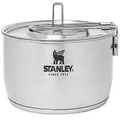 Stanley Even Heat Essential Pot Set, 4-Piece Camping Cookware Set with Stainless Steel Pots and Pans, Utensils, Lids, and Cooking Accessories, Outdoor Travel Kit for Campsites, Hiking, and More
