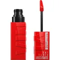Maybelline Super Stay Vinyl Ink Longwear No-Budge Liquid Lipcolor, Highly Pigmented Color and Instant Shine, Red-Hot, RED-HOT, 0.14 fl oz