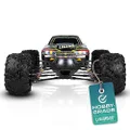 1:10 Scale Large Remote Control Car 48km/h+ Speed | Boys 4x4 Off Road Monster Truck Electric RC Cars | All Terrain Waterproof Toys Trucks for Kids and Adults | 2 Batteries + Connector for 30+ Min Play