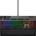 ASUS ROG Strix Flare II Animate Full Size RGB Gaming Keyboard, Hot-swappable ROG NX Red Switches, PBT doubleshot keycaps, LED Display, Media Controls, USB passthrough, Wrist Rest-Black, UK Layout