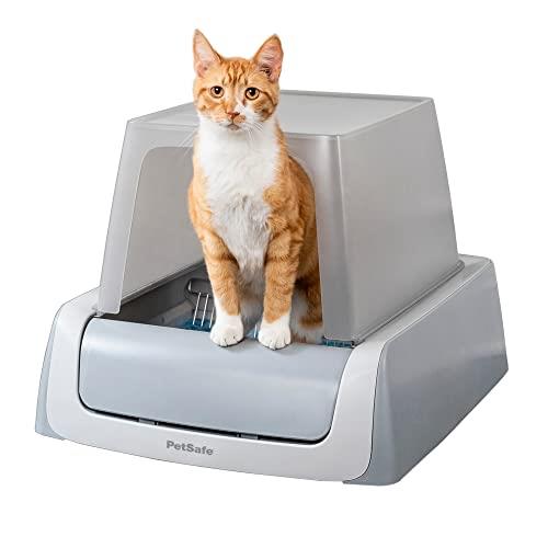 PetSafe ScoopFree Crystal Plus Front-Entry Self-Cleaning Cat Litter Box - Never Scoop Litter Again Hands-Free Cleanup with Disposable Crystal Tray - Less Tracking, Better Odor Control, Grey, 1 Count