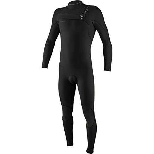 O'NEILL Hyperfreak 4/3Mm Chest Zip Full Wetsuit, Black/Black, X-Small