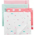 Carter's Unisex Baby 4 Pack Receiving Blankets, 40"x30", Flamingo Pink