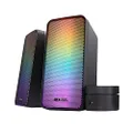 Trust Gaming GXT 611 Wezz 2.0 PC Speaker with RGB LED Lighting, 12W (6W RMS), 3.5mm AUX Jack, USB Sound System, Stereo Computer Boxes for PC, Laptop, Tablet, Desktop - Black
