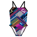 Adidas Women's Infinitex+ Pulse Graphic One Piece Swimsuit, Black/Shock Purple/Shock Blue, 8 Size
